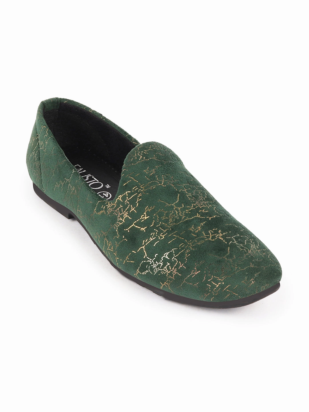 Ladies Hiking Boots Men Olive Velvet Printed Design Ethnic Wedding Party Prom Slip On Loafer Shoes