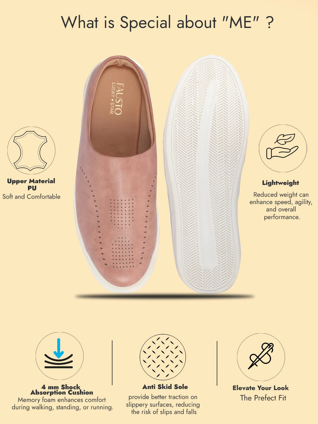 Business Casual Gym Shoes Men Peach Back Open Stylish Design Slip On Shoes