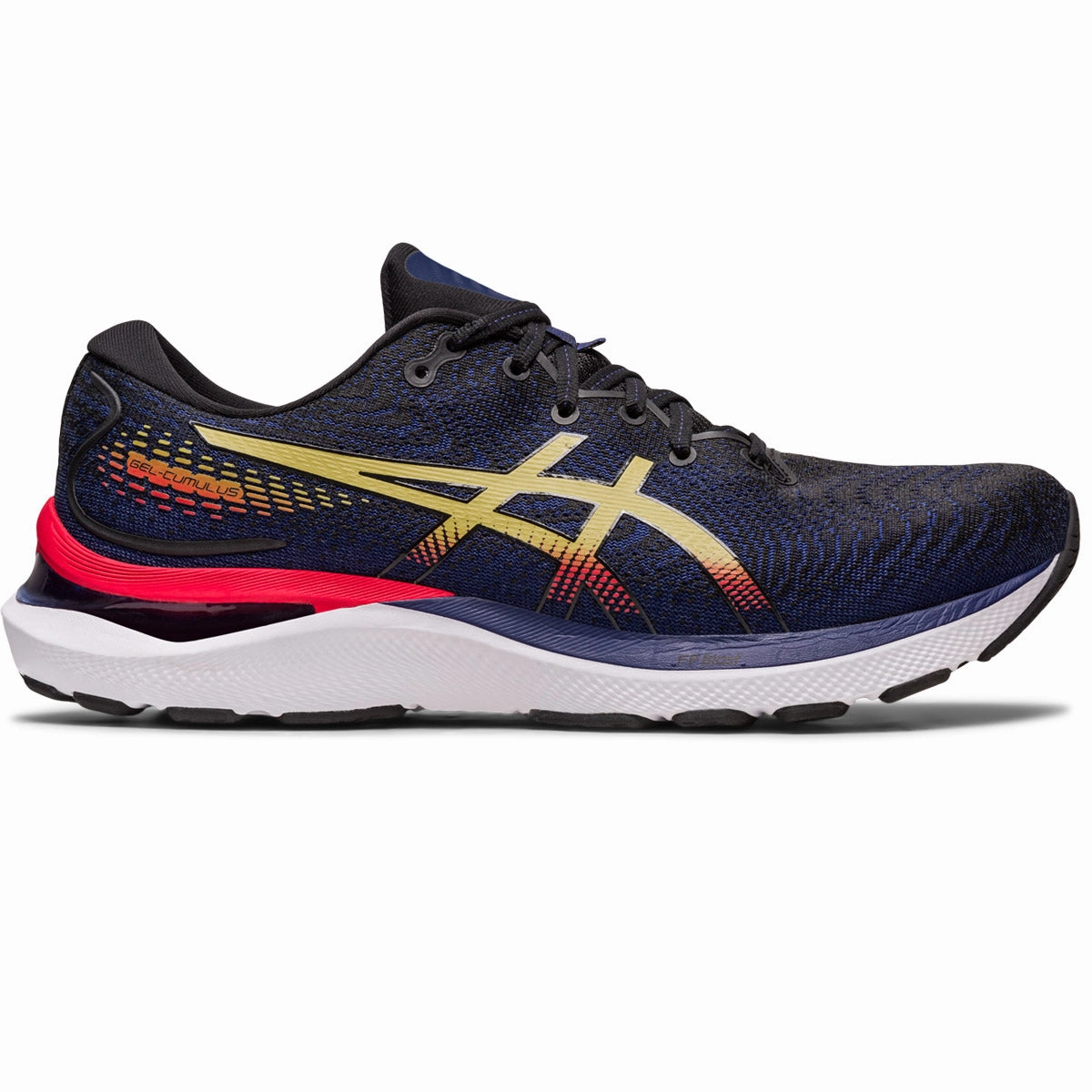 Men's Asics Gel-Cumulus 24, Black/Olive Oil, 7 D Medium Asics Lite Show Running Shoes