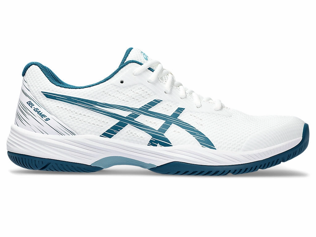 Asics Colorful Running Shoes Men's Asics Gel-Game 9, White/Restful Teal, 12 D Medium