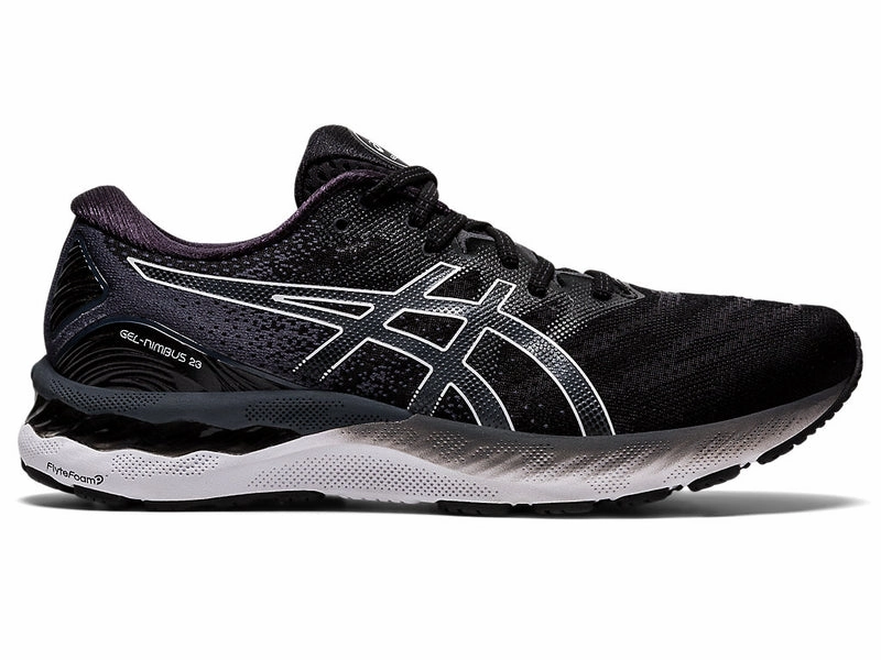 Men's Asics Gel-Nimbus 23, Black/White, 9.5 4E Extra Wide Best Asics Shoes For Heel Pain