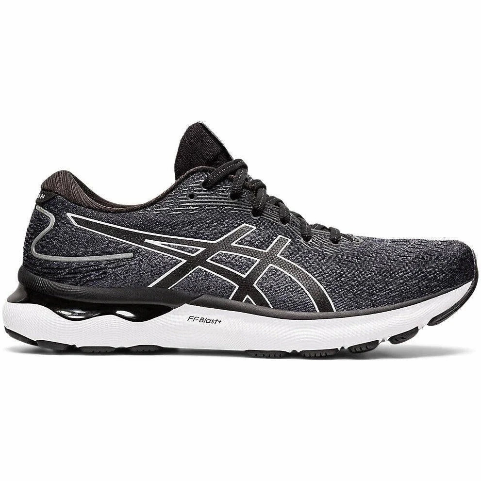 Men's Asics Gel-Nimbus 24, Black/White, 10 4E Extra Wide Asics Tiger Tennis Shoes