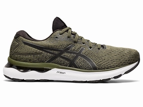 The Best Asics Walking Shoe Men's Asics Gel-Nimbus 24, Olive Canvas/Gunmetal, 9.5 D Medium
