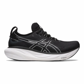 Men's Asics Gel-Nimbus 25, Black/Pure Silver, 13 2E Wide Asics Fastball Squash Shoes