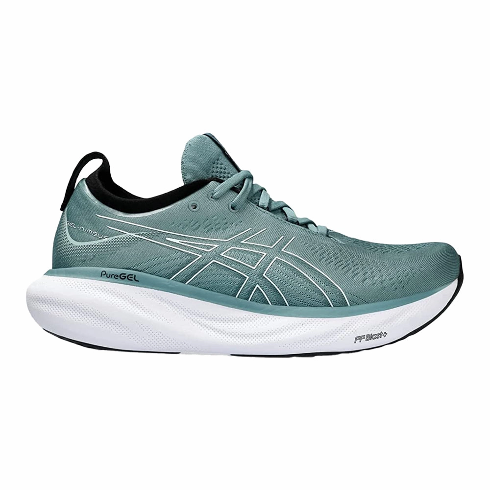 Men's Asics Gel-Nimbus 25, Foggy Teal/Pure Aqua, 16 D Medium Asics Wide Tennis Shoes