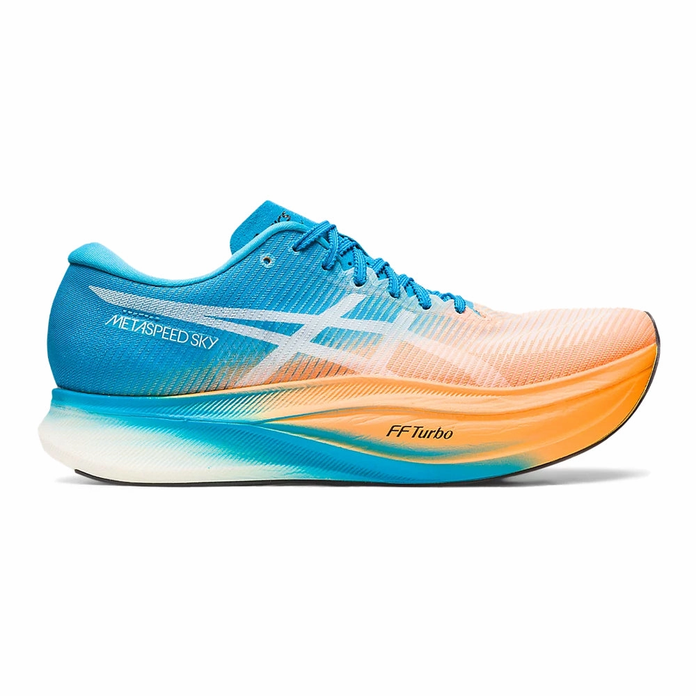 Men's Asics Metaspeed Sky , Orange Pop/Island Blue, 9.5 D Medium Asics Overpronation Shoes