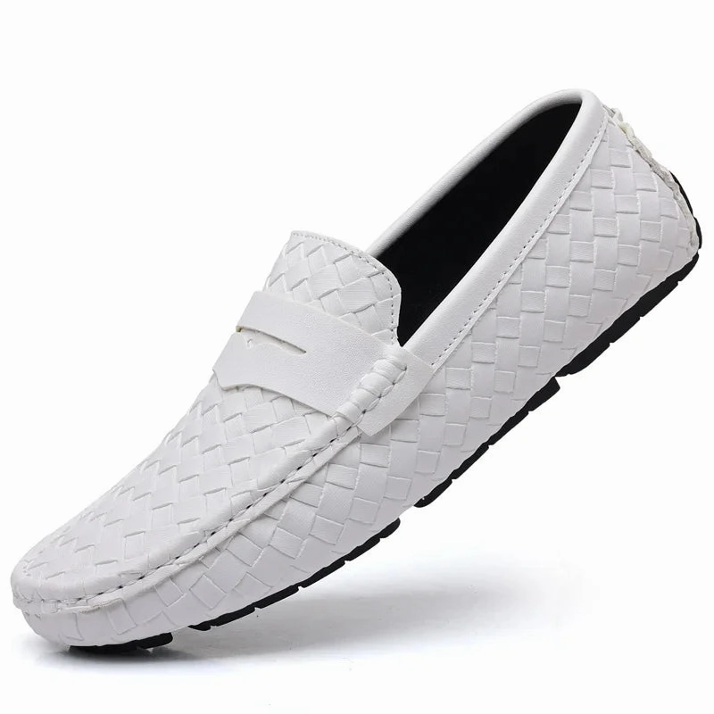 Men's Handmade Flat Casual PU Leather Moccasins Folding Flats Shoes