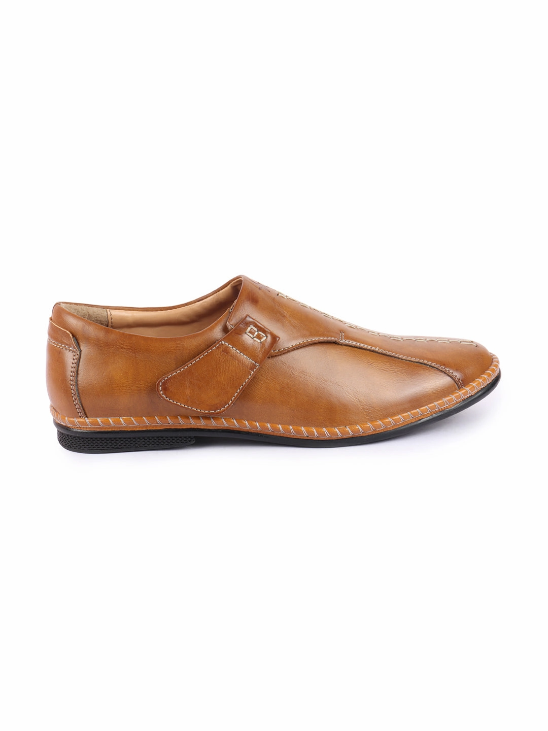 Men Tan Casual Cap Toe Hand Stitched Sandal Style Slip On Shoes Good Casual Winter Shoes