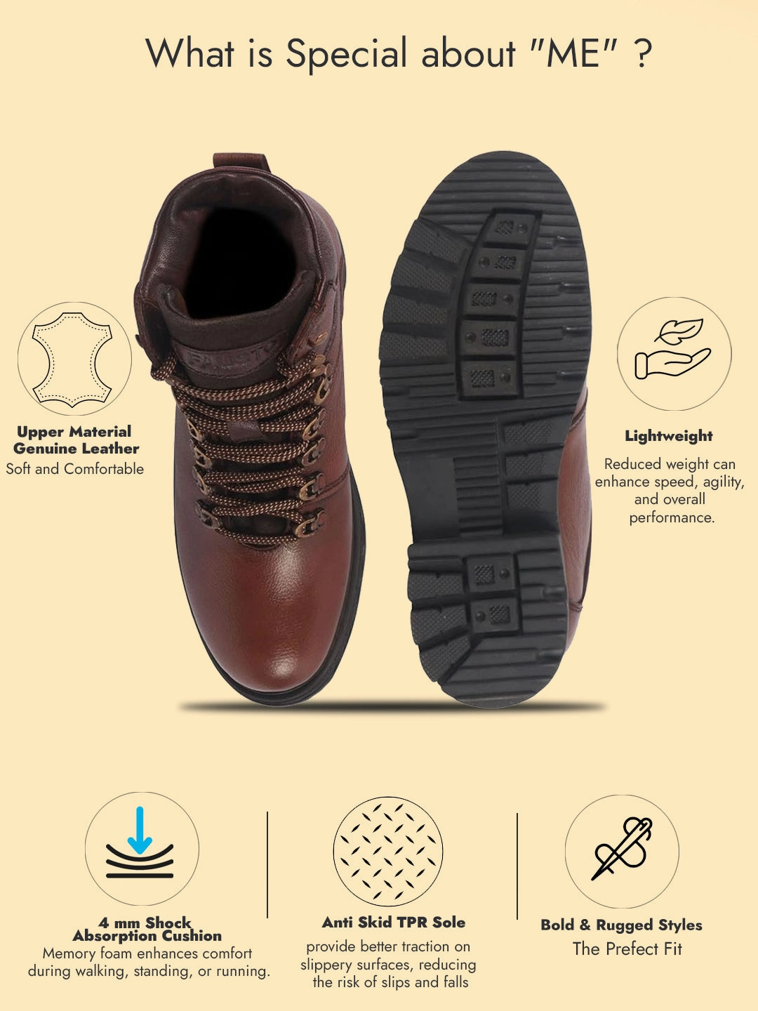 Timberland Chocorua Trail Hiking Boots Men Tan Genuine Leather 5-Hook Lace Up Boots for Trekking and Hiking|High Ankle Boots|Anti Skid Sole