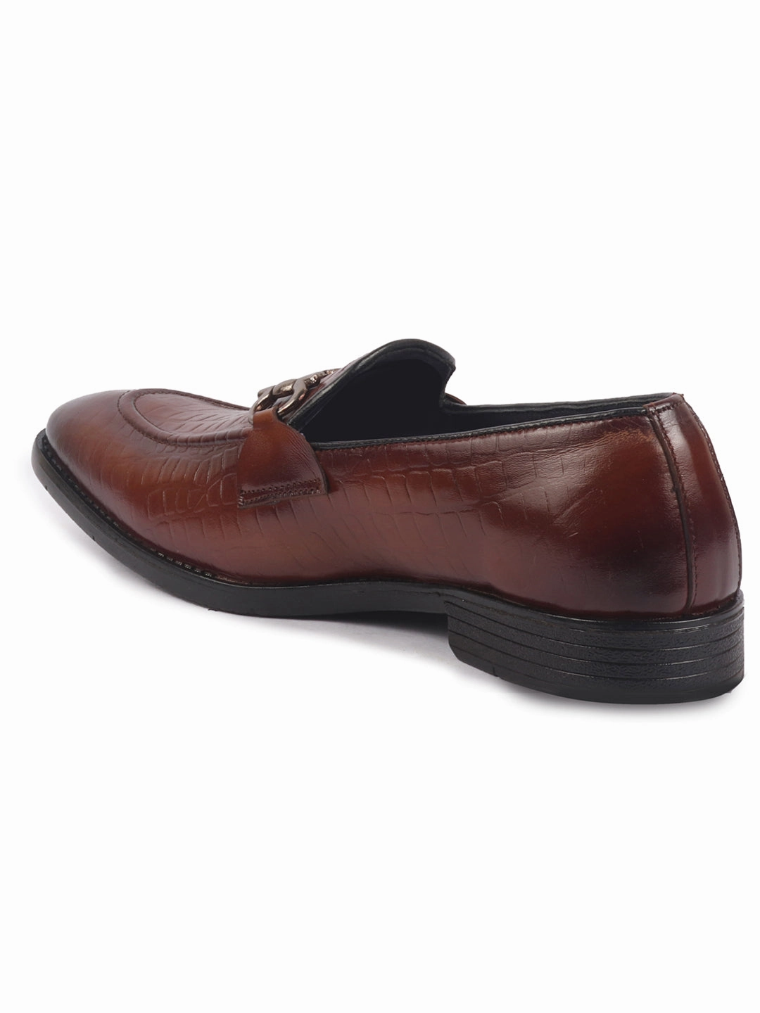 Waterproof Hiking Boots Gore Tex Men Tan Genuine Leather Horsebit Buckle Textured Office Formal Slip On Shoes|Slip Resistant Sole with Memory Cushioned