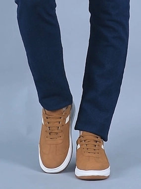 Men Tan Lace Up White Stripped Trendy All Day Comfortable Lightweight Sneakers Casual Shoes Originals Samba Xlg Casual Shoes