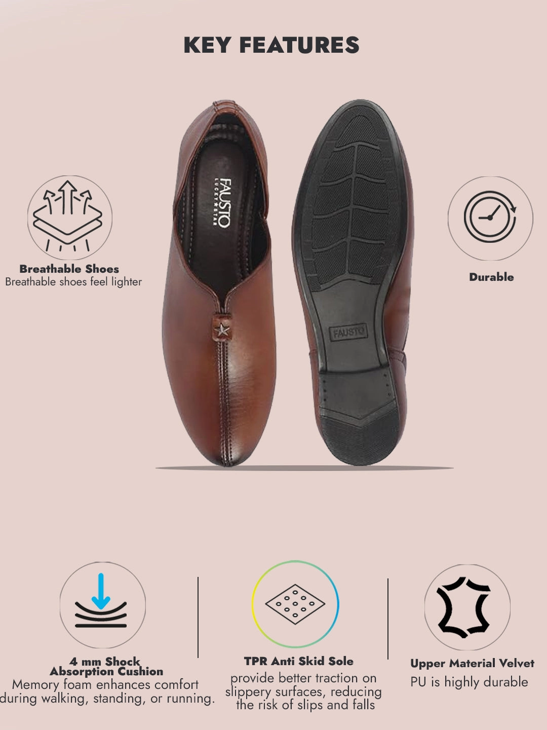 Up Climbing Shoes Men Tan Pointed Toe Ethnic Slip On Juttis and Mojaris for Wedding|Party Slip On Shoes|Kurtas Shoes|Traditional Shoes