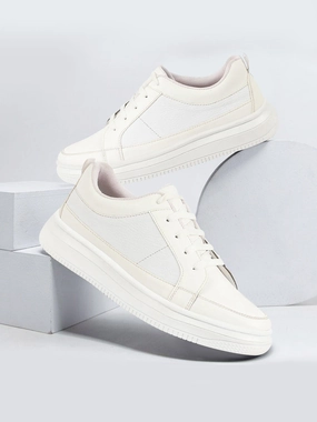 Angelina Jolie Casual Shoes Men White Classic Chunky Lace Up Sneaker Ankle Shoes|Walking|Low Top|Casual Shoe