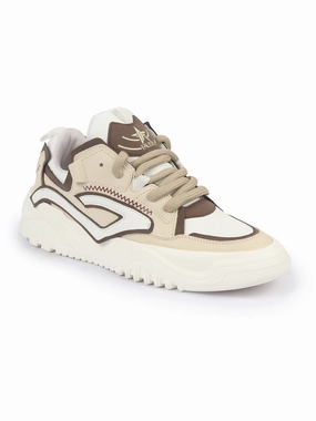 Giorgio Armani Casual Shoes Men White Colorblocked Mid Top Chunky Lace Up Sneaker Shoes|Feather Lite Casual Shoes|Mid Ankle Sneaker Shoes