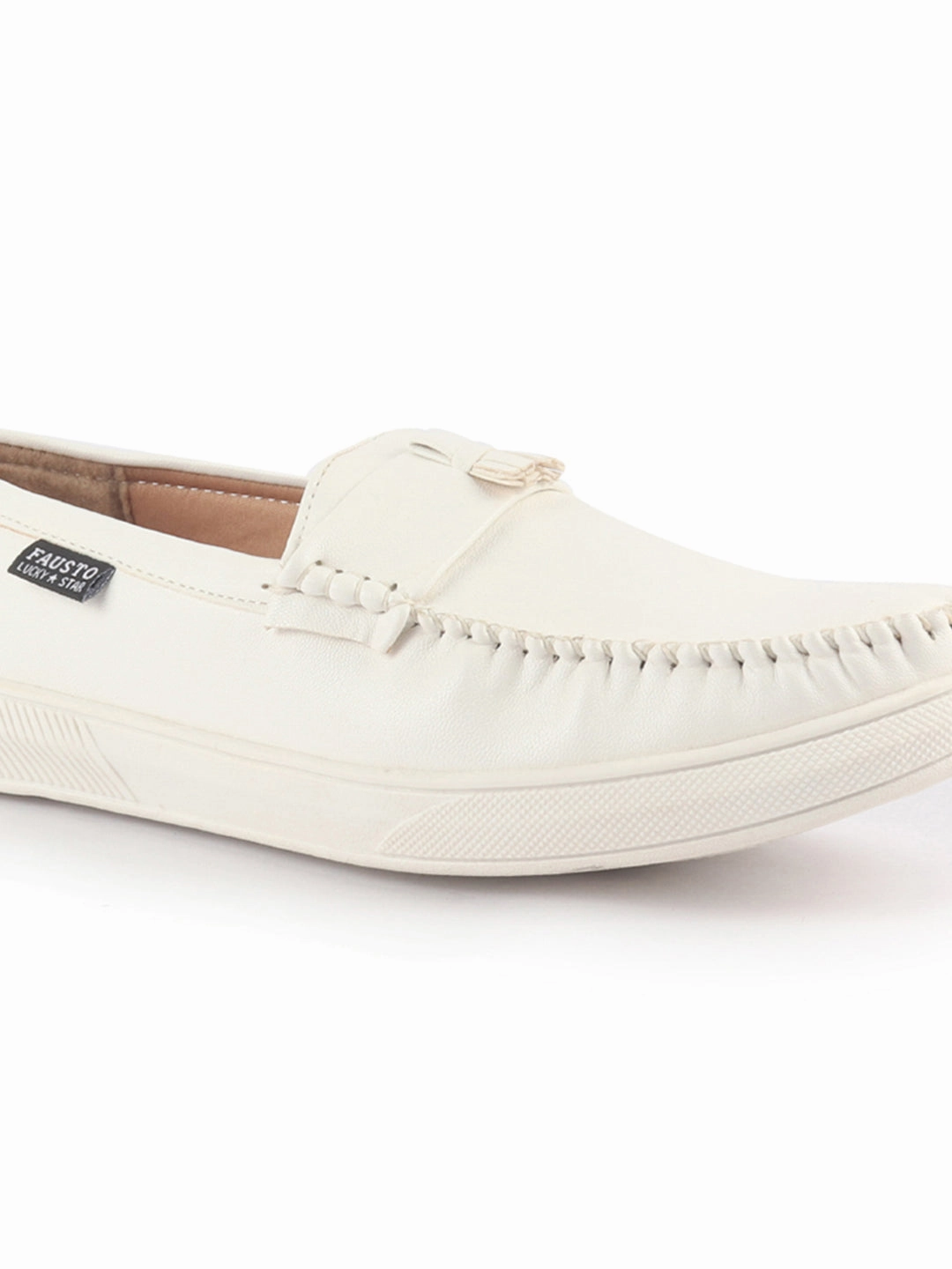 Casual Mary Jane Platform Flat Comfort Shoes Men White Faux Leather Stitched Casual Tassel Loafers|Mocassin Slip On Casual Shoes with TPR Sole|All Day Long Comfort