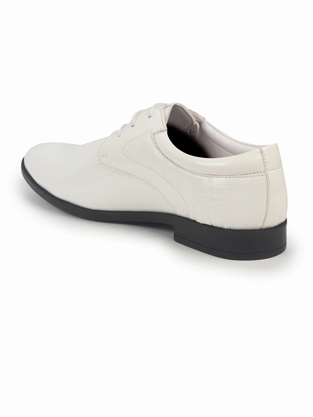 Most Stylish Hiking Shoes Men White Patent Leather Party Formal Embossed Office Lace Up Derby Shoes|Classic Comfort Shoes