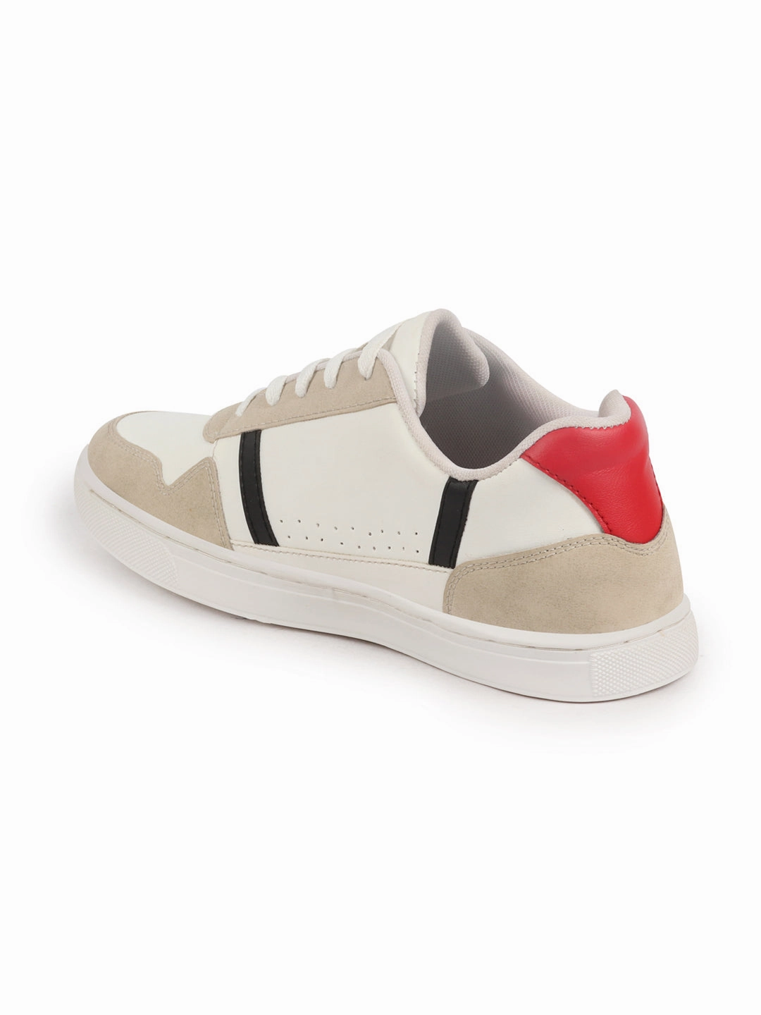 Men White Stylish Colorblocked Low Top Lace Up Breathable Sneaker Shoes|Comfort|Low Ankle|Casual Outfit Shoe Best Casual Shoes For Tech Chinos