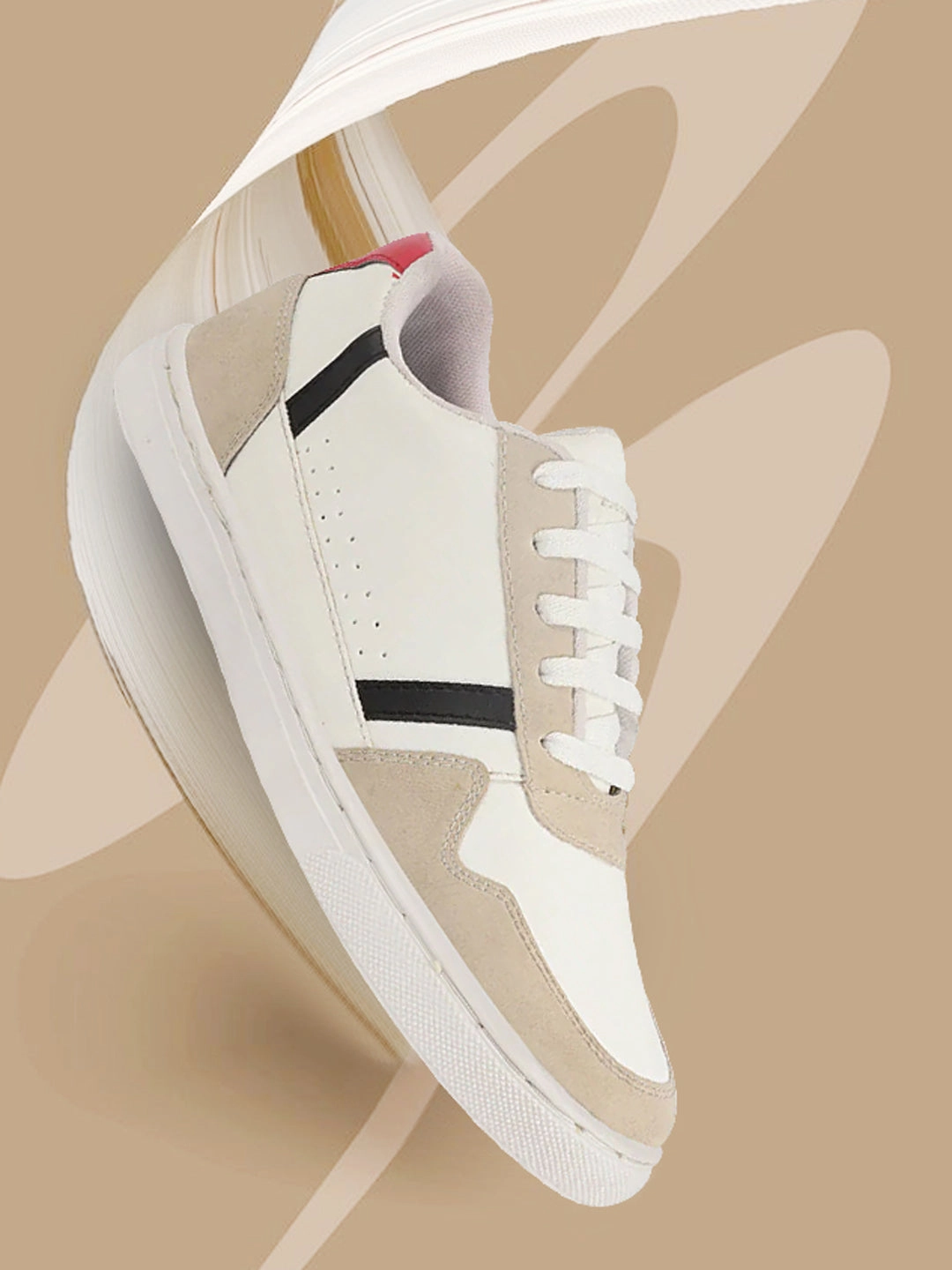 Casual Dance Shoes Men White Stylish Colorblocked Low Top Lace Up Breathable Sneaker Shoes|Comfort|Low Ankle|Casual Outfit Shoe