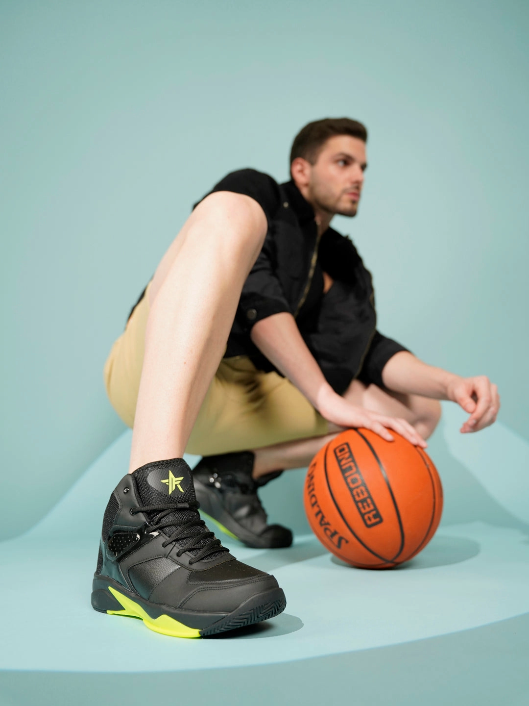 Men Black High Top Colorblocked Chunky Classic Lace Up Sneakers|Breathable Basketball Shoes with Memory Cushion|Anti Skid Comfort Grip Sole Pastel Sneakers