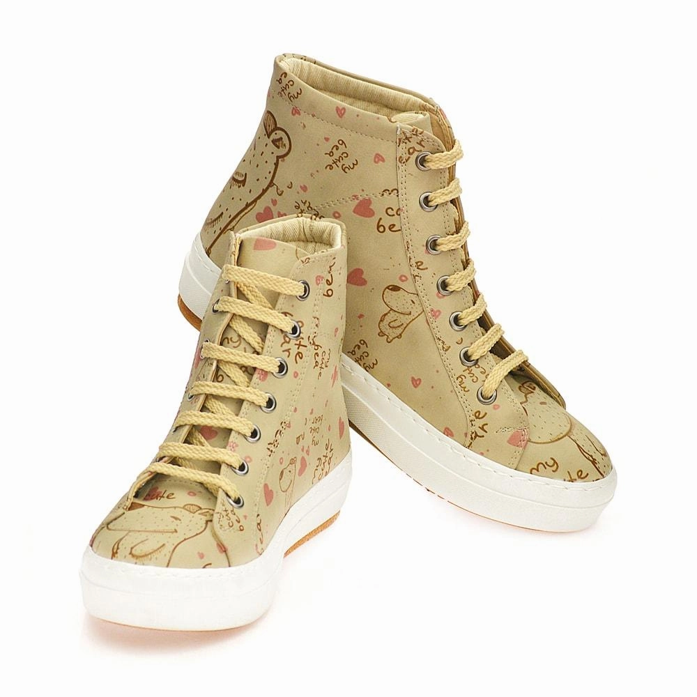 Cream Ankle Boots My Cute Bear Sneaker Boots CW2015