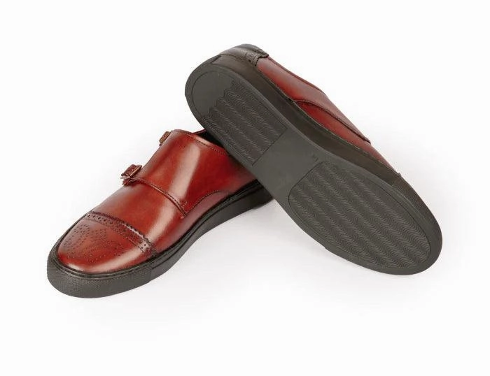 Naples Antique Cognac Patina Toed Hiking Shoes