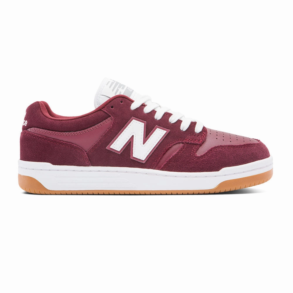 New Balance Numeric '480 BEE' Skate Shoes (Monarch Burgundy / NB Burgundy) Lace-up Front High Top Skate