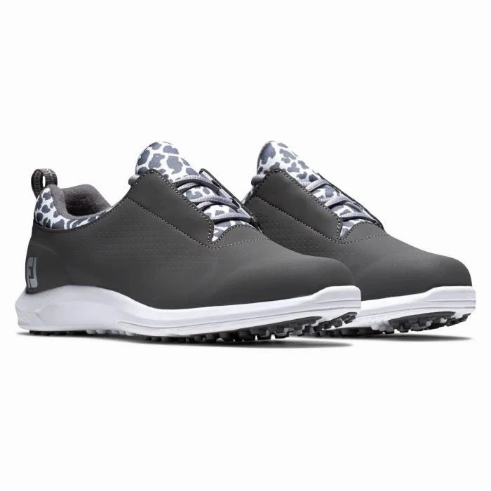 New Footjoy Women's FJ Leisure Golf Shoes - Charcoal/Leopard Size 7 Best Golf Shoes Flat Feet