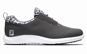New Footjoy Women's FJ Leisure Golf Shoes - Charcoal/Leopard Size 7 Golf Shoes At Dsw