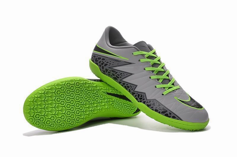 New Nike Hypervenom Phelon II Indoor Soccer Cleats Shoes Platinum Black Green Supreme X Nike Shoes