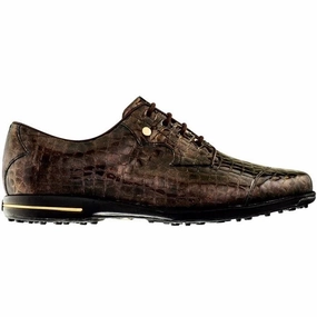 Good Waterproof Golf Shoes New Women's Footjoy Tailored Collection Bronze Snakeskin Print Golf Shoes Size 8