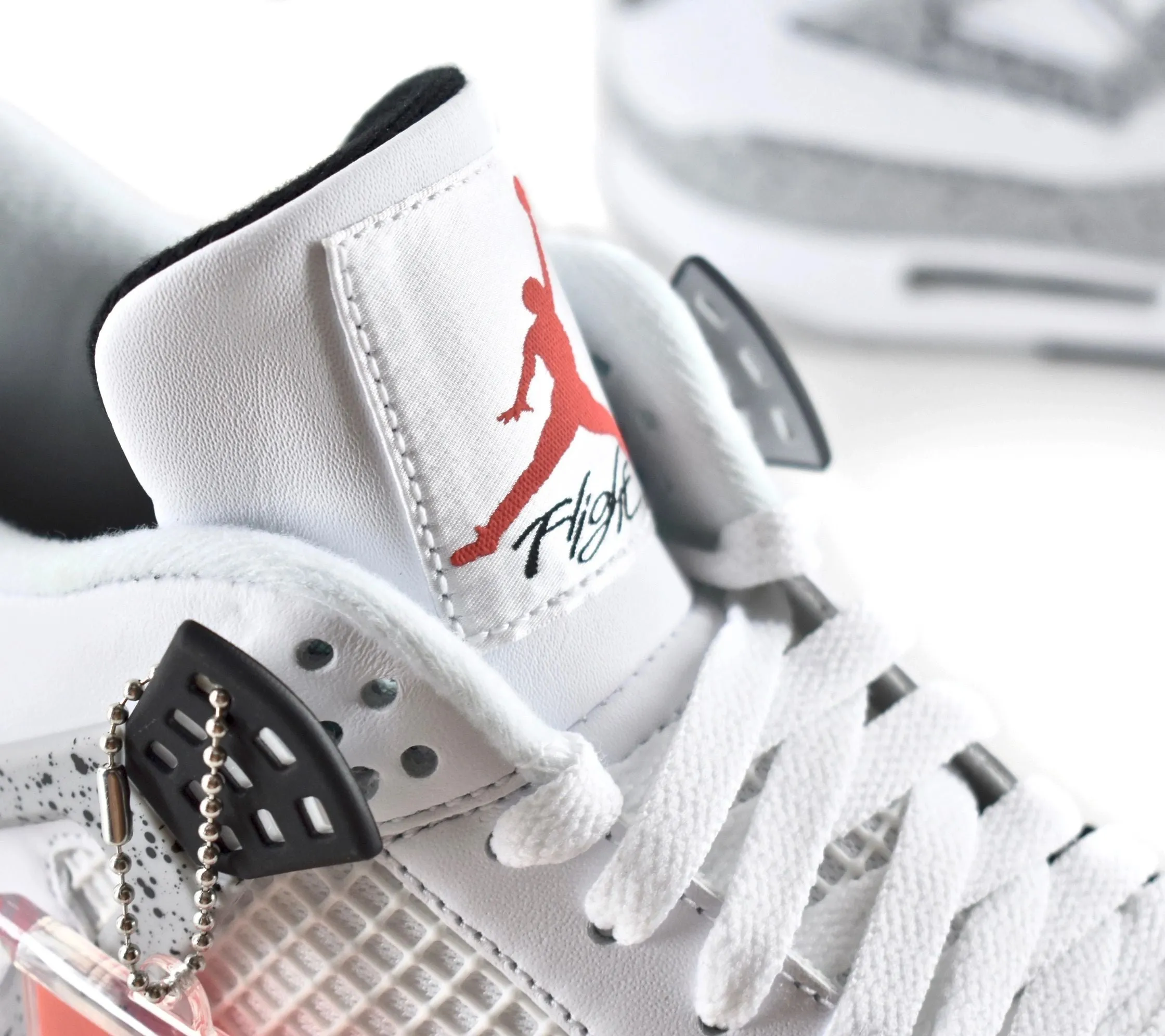 Converse Skate Sneakers Nike Air Jordan 4 IV White/Cement "NIKE AIR" Size 12