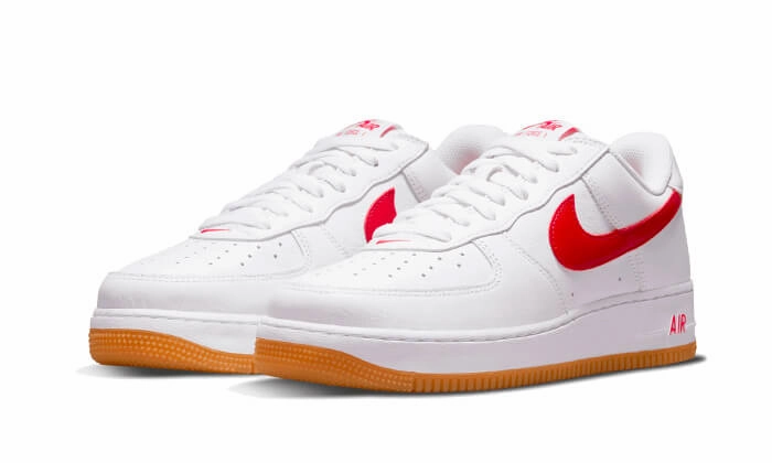 Customized Custom Nike Shoes Nike Air Force 1 Low 07 Color of the Month University Red Gum