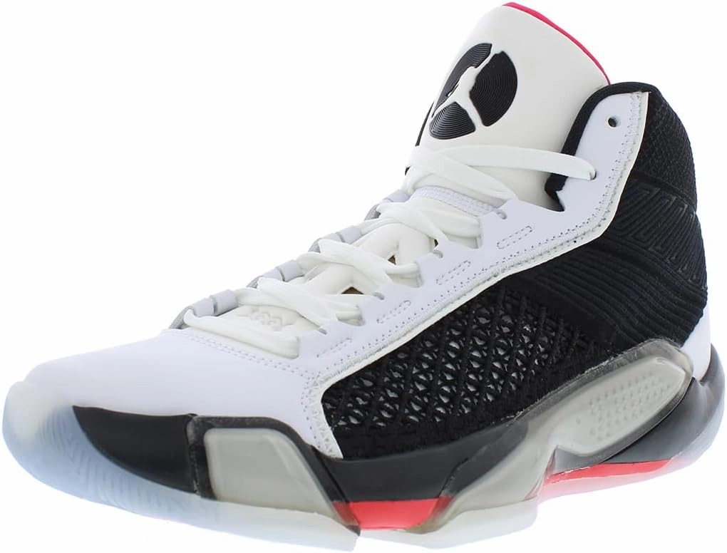 NIKE Air Jordan XXXVIII Fundamental Basketball Shoes (DZ3356-106, White/Siren Red/Black) Size 9 Nike City Shoe