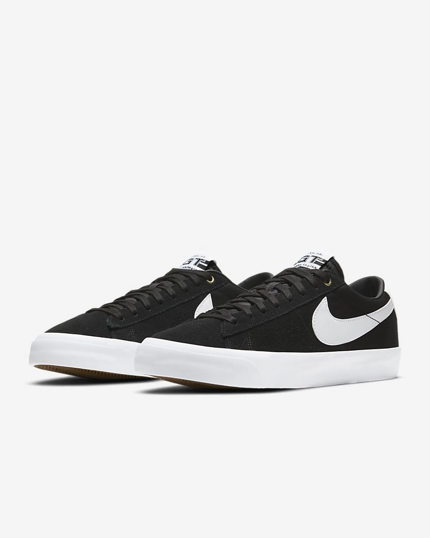 Nike Oregon Ducks Shoes Nike SB Zoom Blazer Low Pro GT - (Black/Black/Gum Light Brown/White)