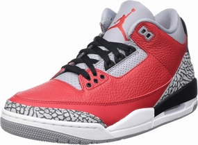 Nike Zoom Rival Sprint Track And Field Shoes Nike Men's Air Jordan 3 Retro U Basketball Shoe, Varsity red/Varsity red-Cement Gray, 8.5 UK