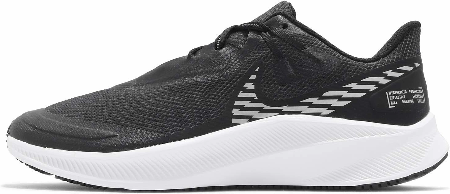 Nike The Most Expensive Shoes Nike Quest 3 Shield Mens Running Trainers CQ8894 Sneakers Shoes (UK 8.5 US 9.5 EU 43, Black Metallic Silver 001)