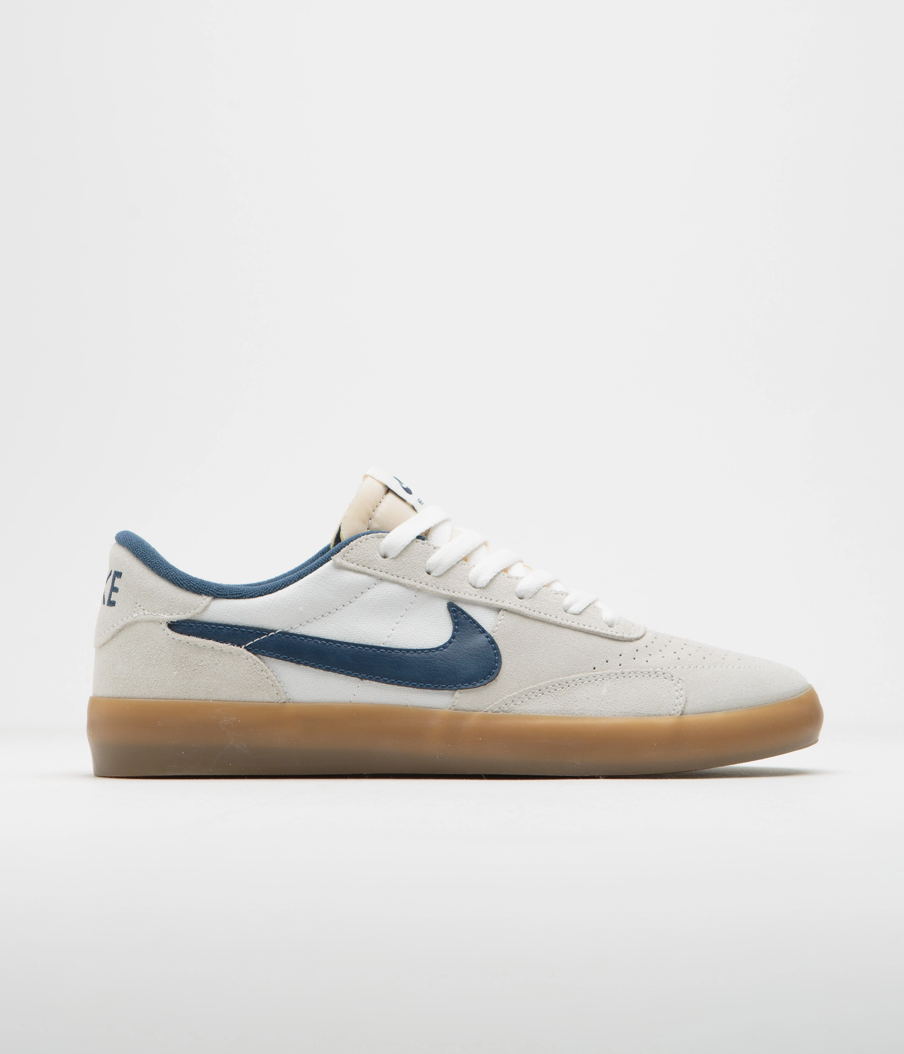 Nike Zip Up Shoes Nike SB Heritage Vulc Shoes - Summit White / Navy - White - Gum Light Brown