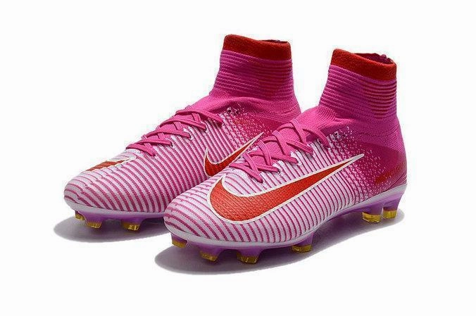 Nike Shoes Cleats Nike Mercurial Superfly V Fg White Red Shoes Pink
