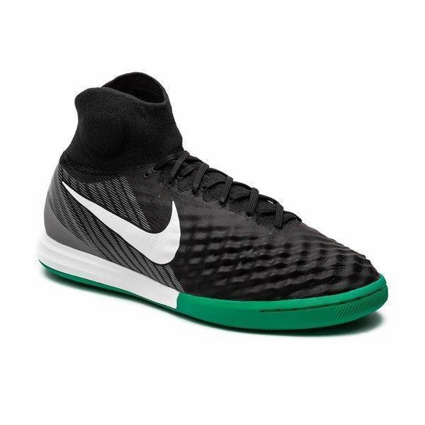 Nike MagistaX Proximo II DF IC Soccer Shoes Black Green White CoolGrey Nike Patrick Ewing Shoes