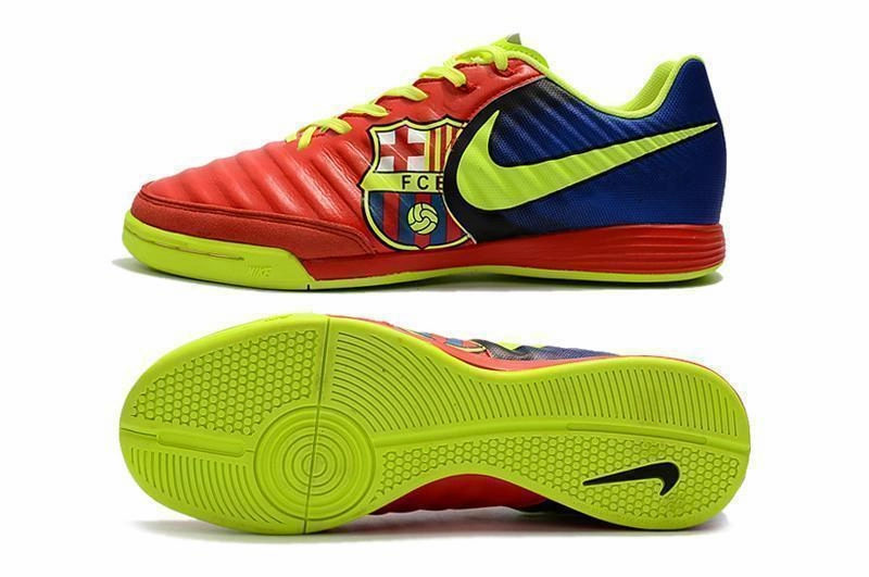 Shoes Nike Force Nike TiempoX Ligera IV Barcelona IC Soccer Shoes Red Fluorescent Green