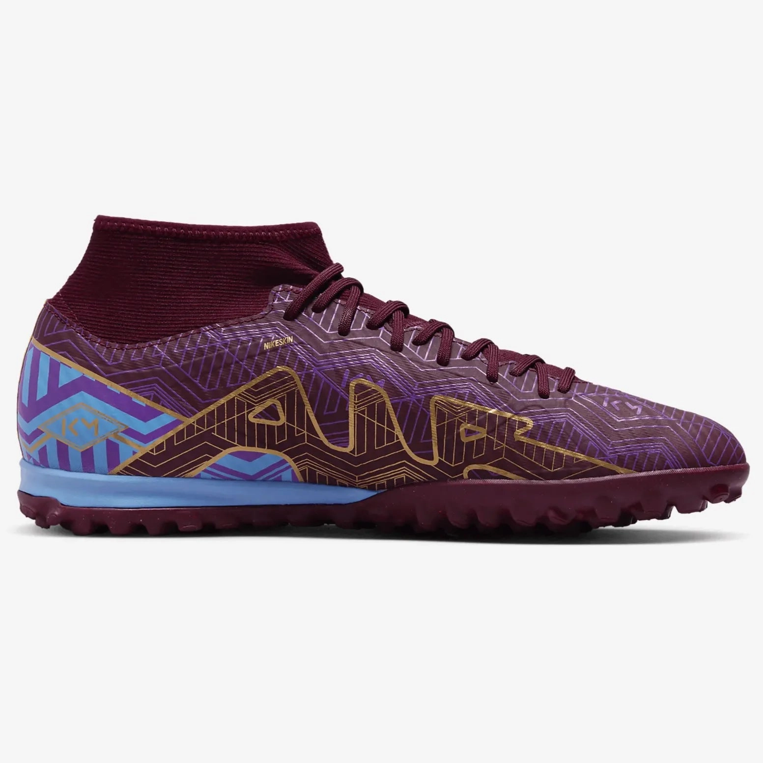 Nike Zoom Superfly 9 Academy KM Turf - Dark Beetroot-Gold Nikeid Golf Shoes