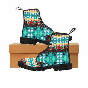 Waterproof Knee High Boots Writing on Stone Wheel Boots for Women (Black)