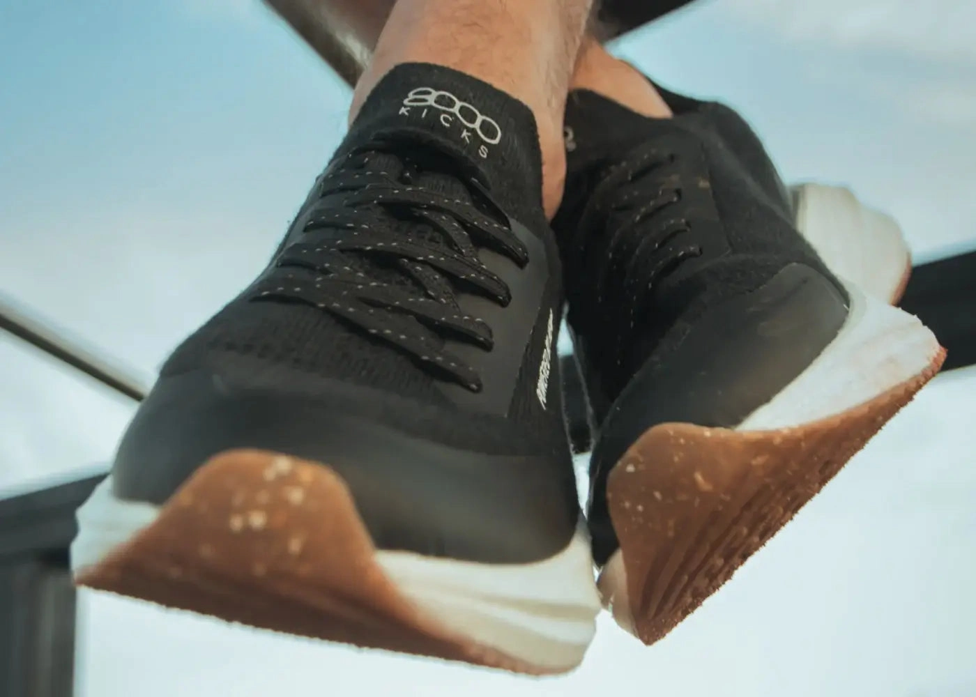 Runners for Men in Black and White Rs Shoes Badminton