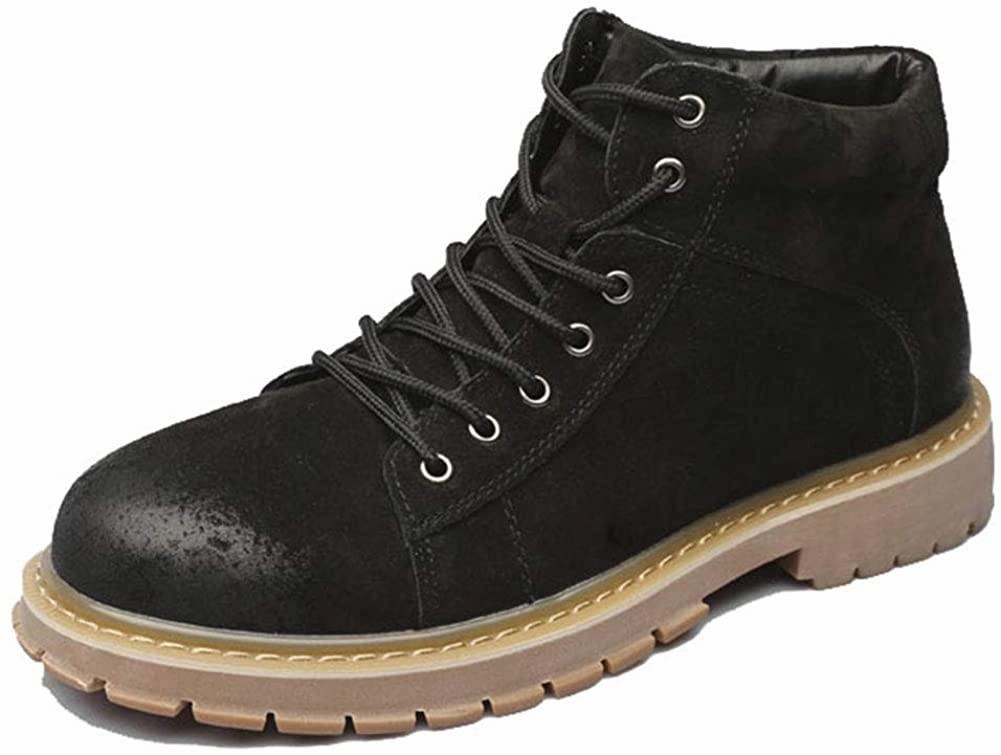 NXY Men's Fashion Brown Work Boots, Steel Toe, Premium Leather, Fancy Martin Hiking Shoes for Backpacking Hiking Shoes Width