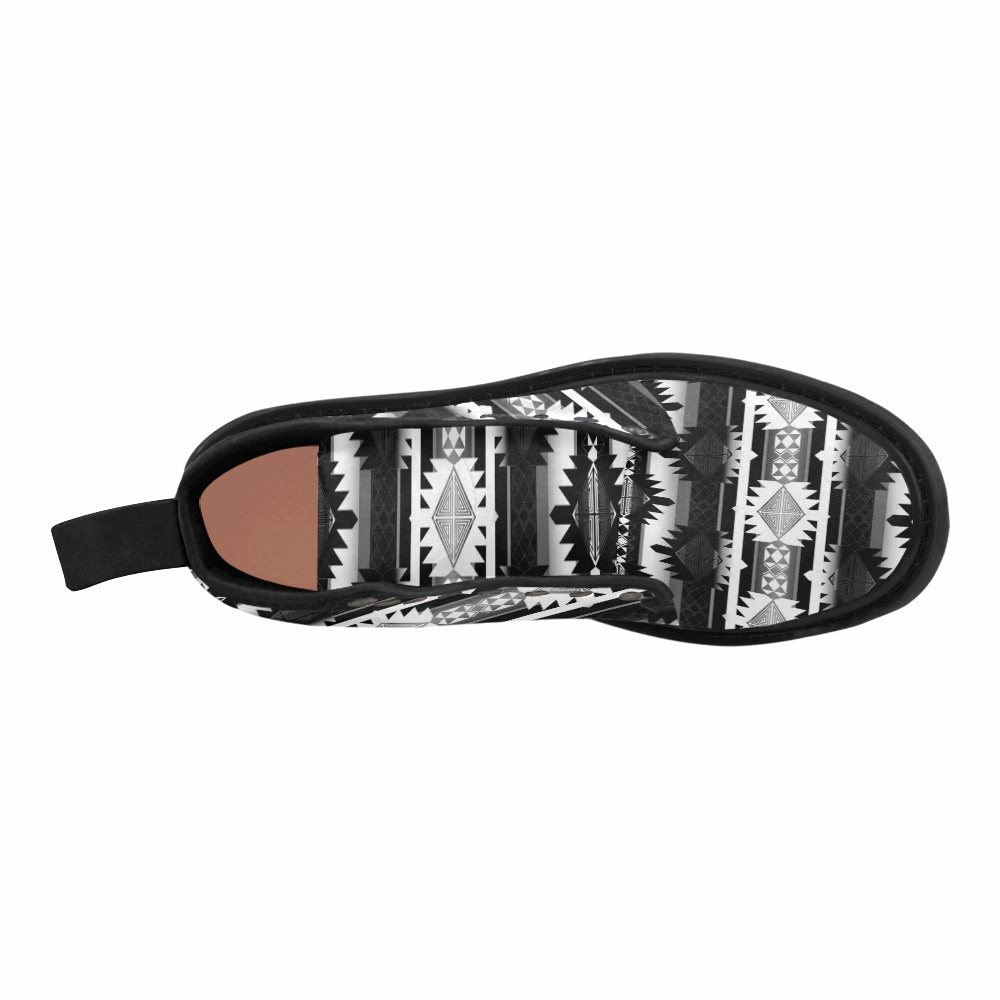 Okotoks Black and White Boots for Women (Black) Tec Boots