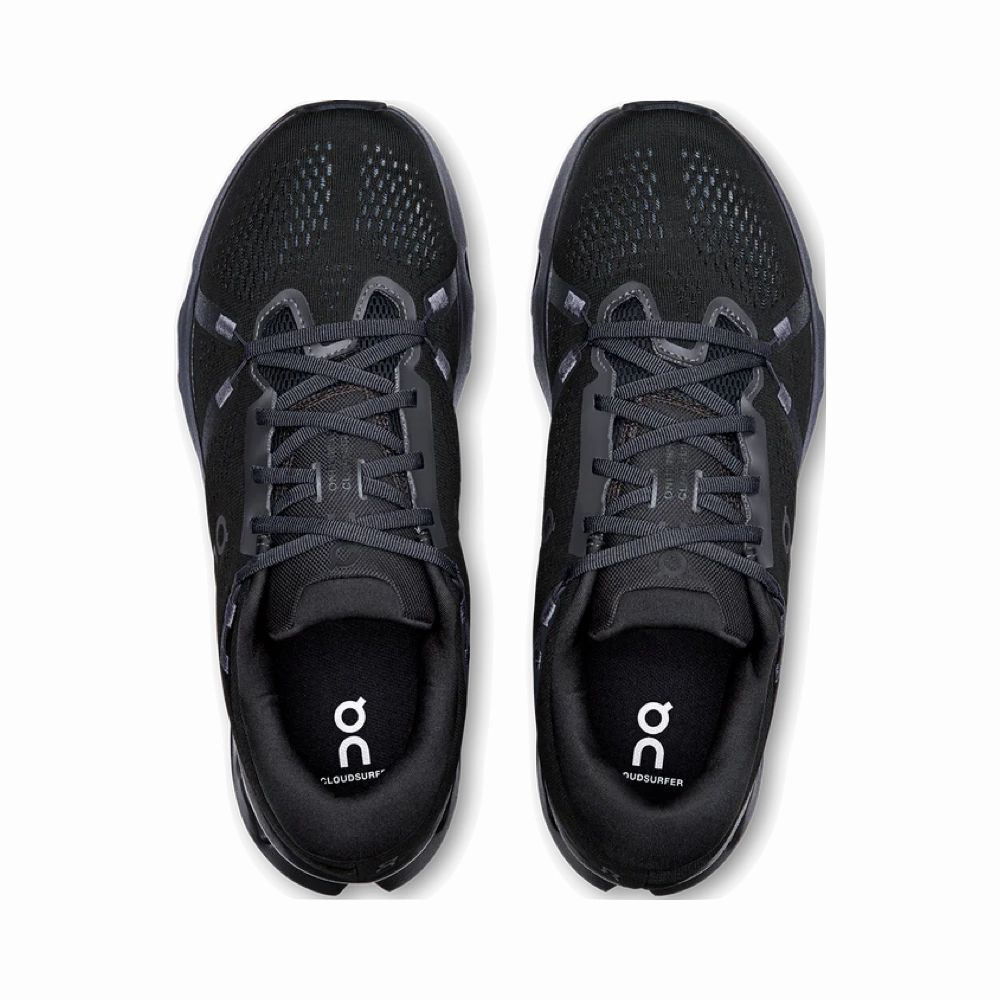 On Women's Cloudsurfer 2 Sneaker in Black/Black Running Shoes For High Arch