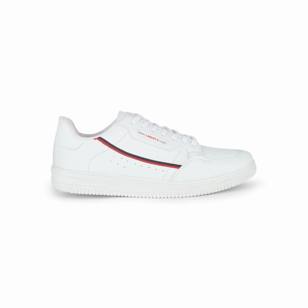 Gliders White Lacing Sneakers For Men SNK-701 By Liberty Stability Sneakers