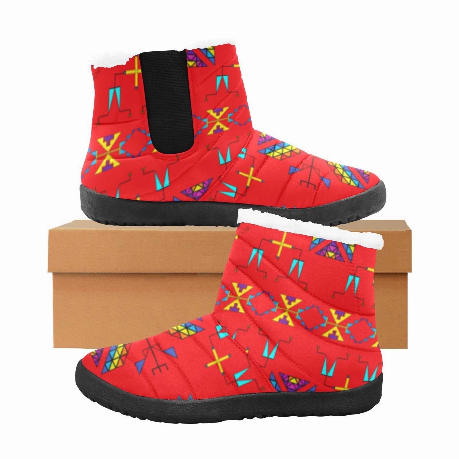 Anasazi Moccasym Climbing Shoes Rainy Chief Rainbow Red Men's Padded Winter Boot