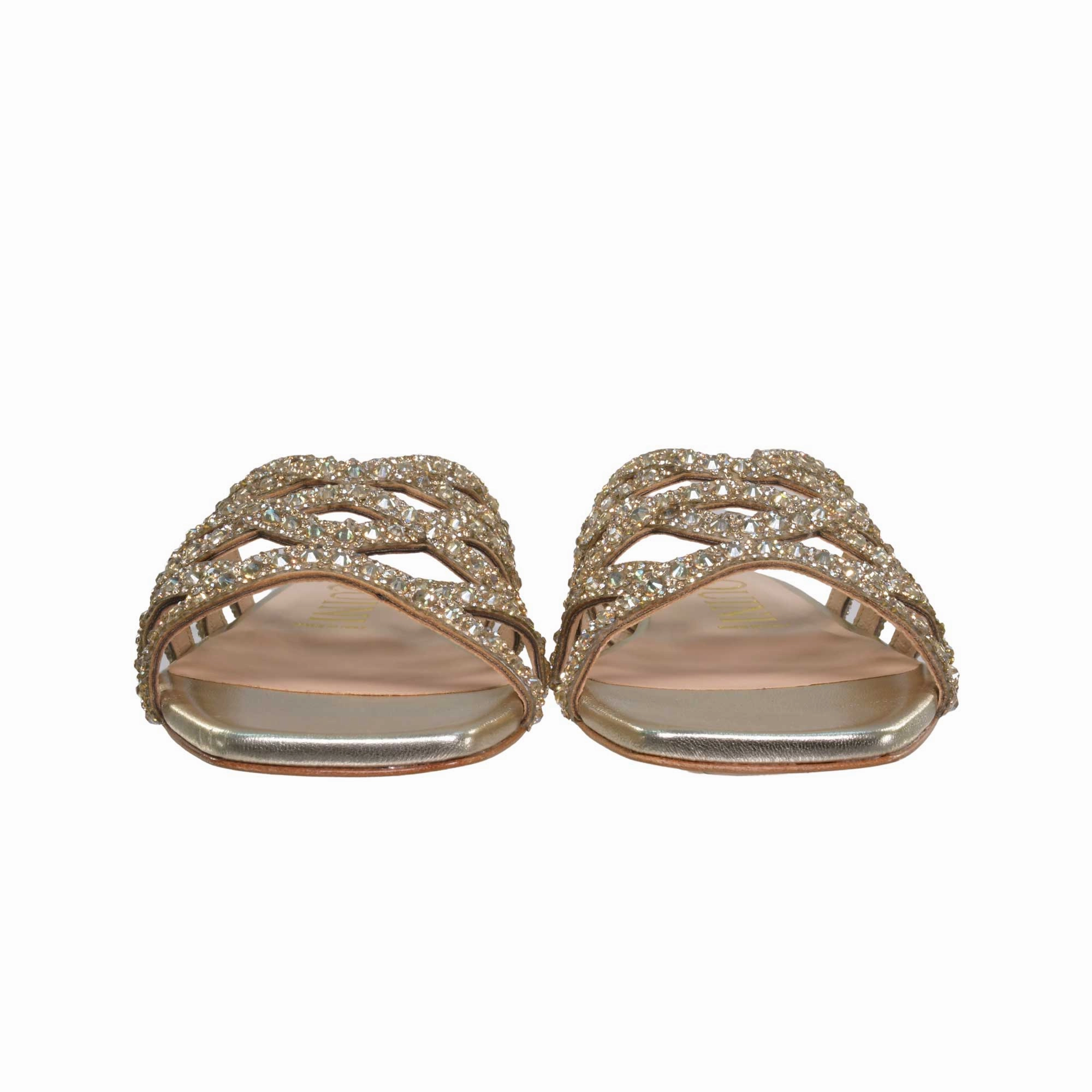 Pasquini Women's Platinum Laminated Leather Sandal Givenchy Marshmallow Sandals
