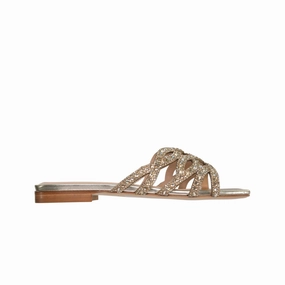 Sandals At Shoe Dept Pasquini Women's Platinum Laminated Leather Sandal